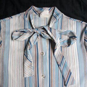 Vintage Sylecraft Striped Polyester Disco Shirt